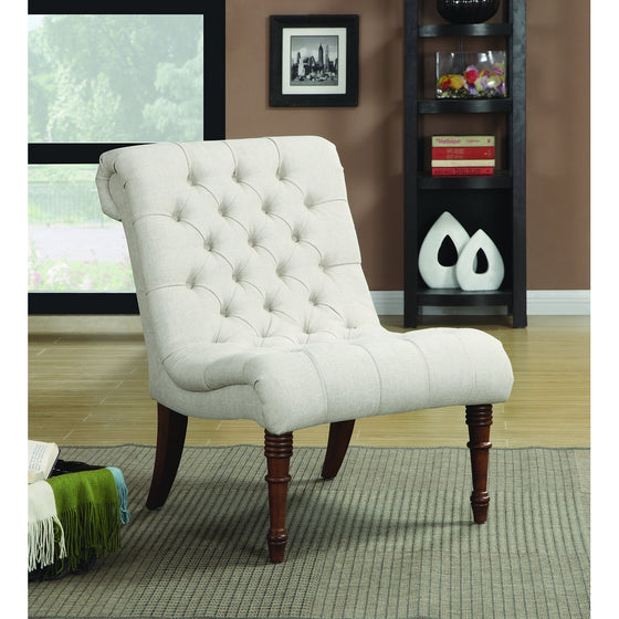 Coaster Home Furnishings Casual Accent Chair, Light Brown/White