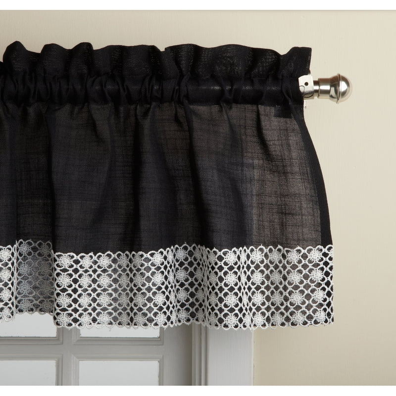 Lorraine Home Fashions Salem 60-inch x 12-inch Tailored Valance, Black