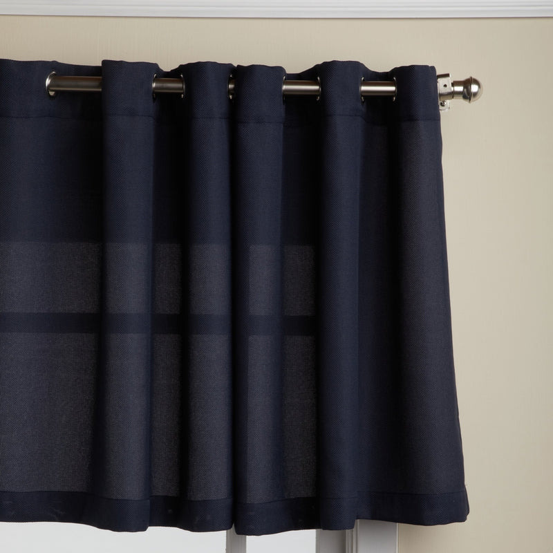 Lorraine Home Fashions Jackson 58-inch x 24-inch Tier Curtain Pair, Navy