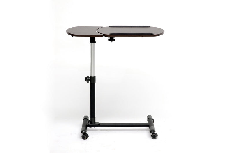 Baxton Studio Olsen Brown Wheeled Laptop Tray Table with Tilt Control