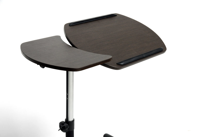 Baxton Studio Olsen Brown Wheeled Laptop Tray Table with Tilt Control