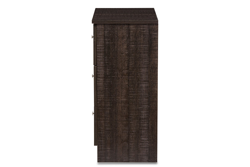 Baxton Studio Decon Modern and Contemporary Espresso Brown Wood 3-Drawer Storage Chest