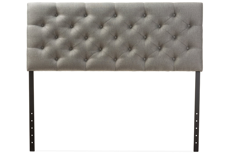 Baxton Studio Viviana Modern and Contemporary Grey Fabric Upholstered Button-tufted Full Size Headboard