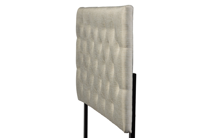 Baxton Studio Viviana Modern and Contemporary Light Beige Fabric Upholstered Button-tufted Queen Size Headboard