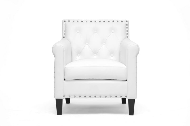 Baxton Studio Thalassa White Modern Arm Chair