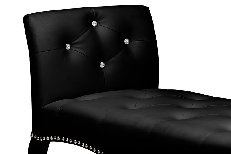 Baxton Studio Kristy Modern and Contemporary Black Faux Leather Classic Seating Bench