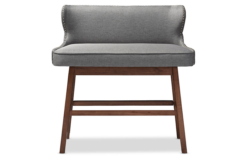 Baxton Studio Gradisca Modern and Contemporary Grey Fabric Button-tufted Upholstered Bar Bench Banquette