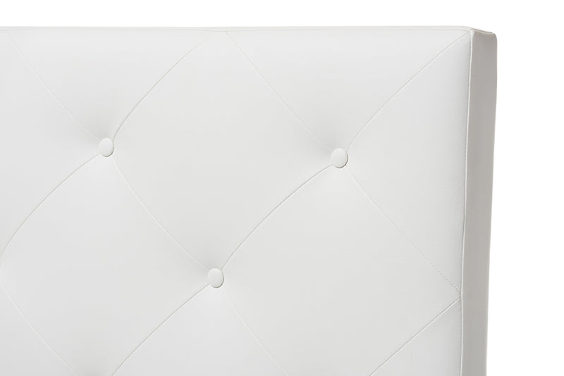 Baxton Studio Baltimore Modern and Contemporary White Faux Leather Upholstered Twin Size Headboard
