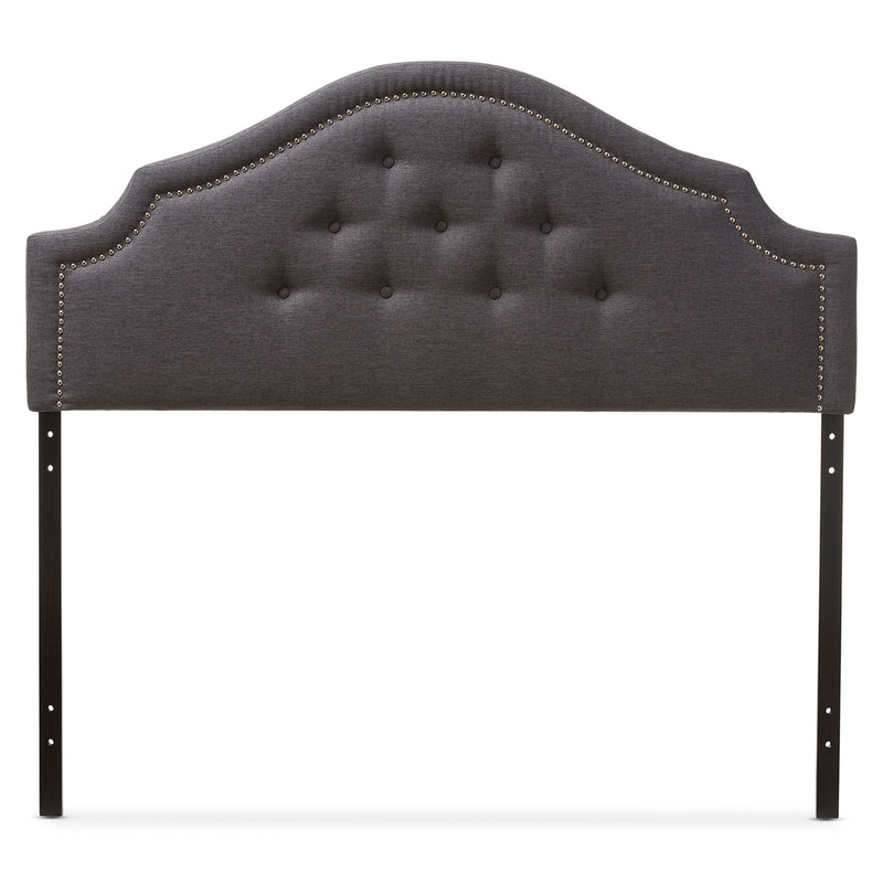 Baxton Studio Cora Modern and Contemporary Dark Grey Fabric Upholstered King Size Headboard
