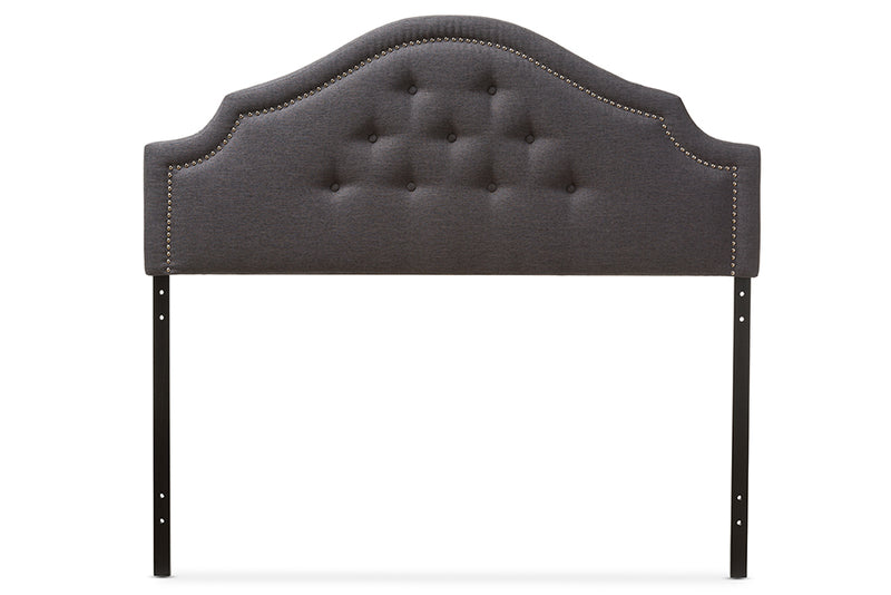 Baxton Studio Cora Modern and Contemporary Dark Grey Fabric Upholstered King Size Headboard