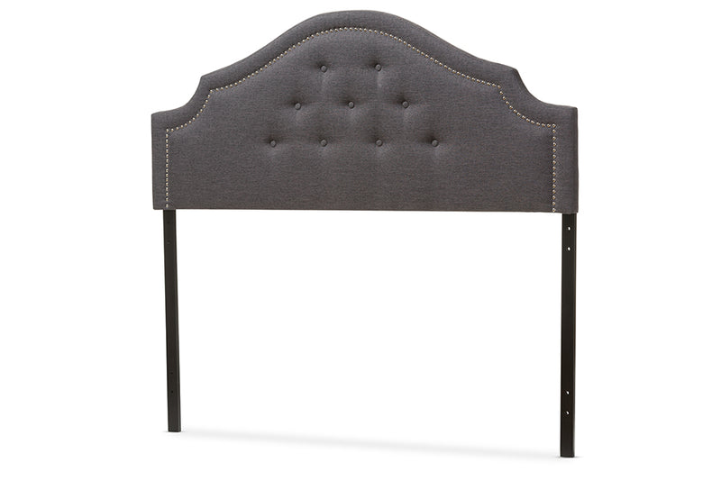 Baxton Studio Cora Modern and Contemporary Dark Grey Fabric Upholstered King Size Headboard