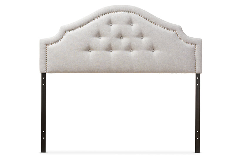 Baxton Studio Cora Modern and Contemporary Grayish Beige Fabric Upholstered Queen Size Headboard