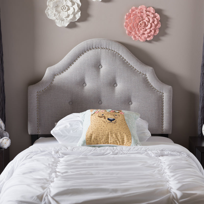 Baxton Studio Cora Modern and Contemporary Grayish Beige Fabric Upholstered Twin Size Headboard