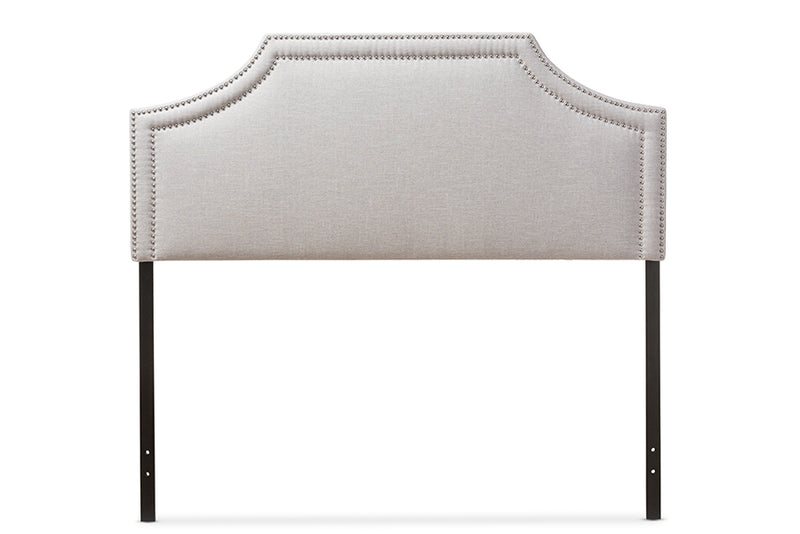 Baxton Studio Avignon Modern and Contemporary Grayish Beige Fabric Upholstered Full Size Headboard