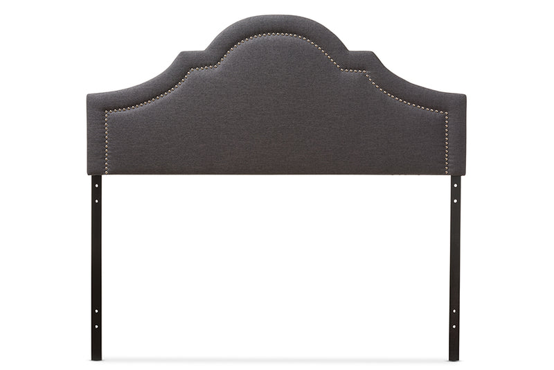 Baxton Studio Rita Modern and Contemporary Dark Grey Fabric Upholstered Queen Size Headboard