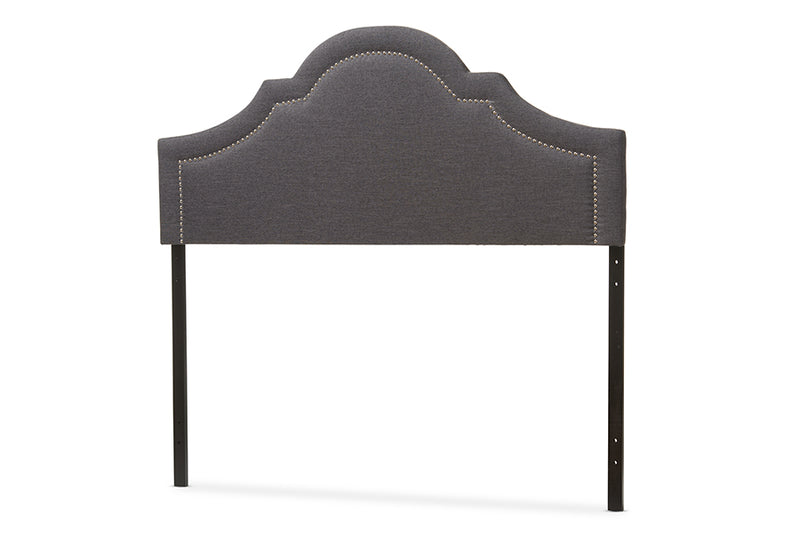 Baxton Studio Rita Modern and Contemporary Dark Grey Fabric Upholstered Queen Size Headboard