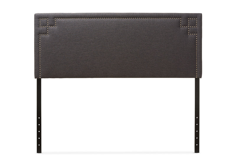 Baxton Studio Geneva Modern and Contemporary Dark Grey Fabric Upholstered Queen Size Headboard