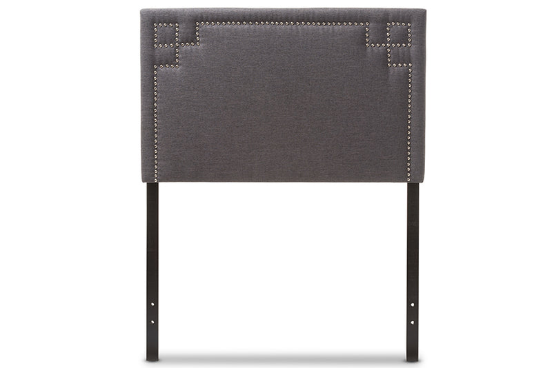 Baxton Studio Geneva Modern and Contemporary Dark Grey Fabric Upholstered Twin Size Headboard