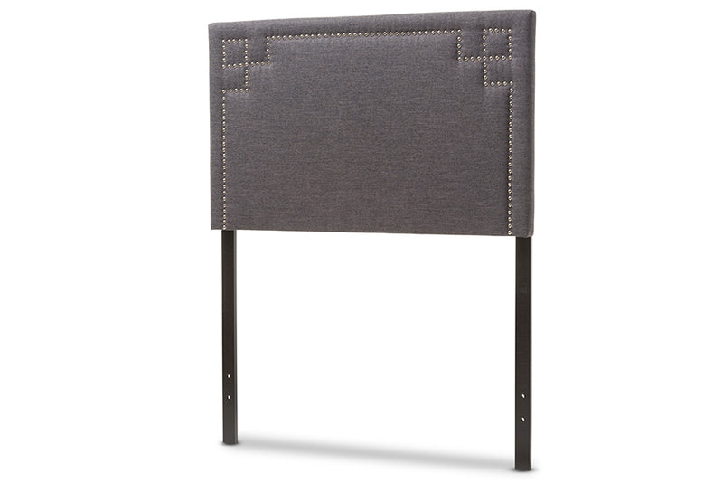 Baxton Studio Geneva Modern and Contemporary Dark Grey Fabric Upholstered Twin Size Headboard
