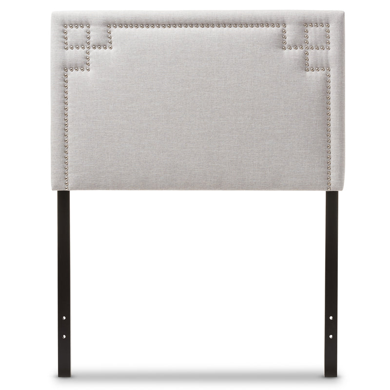 Baxton Studio Geneva Modern and Contemporary Grayish Beige Fabric Upholstered Twin Size Headboard