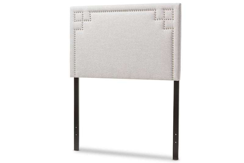 Baxton Studio Geneva Modern and Contemporary Grayish Beige Fabric Upholstered Twin Size Headboard