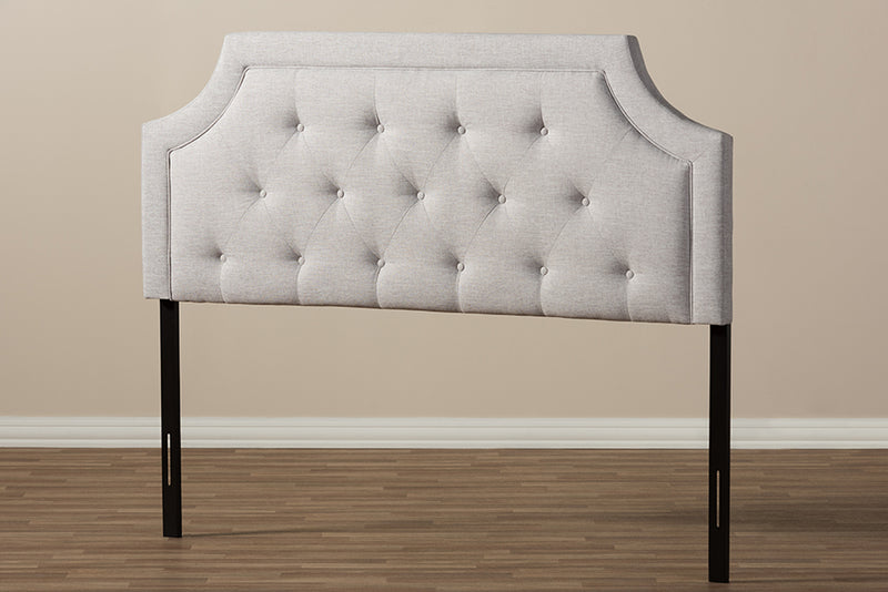 Baxton Studio Mars Modern and Contemporary Greyish Beige Fabric King Size Headboard