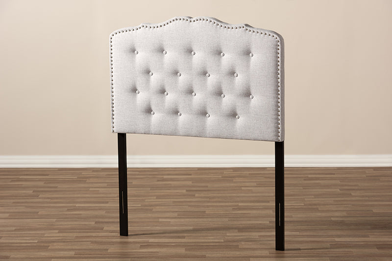 Baxton Studio Lucy Modern and Contemporary Greyish Beige Fabric Twin Size Headboard