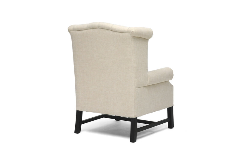 Baxton Studio Sussex Beige Linen Club Chair
