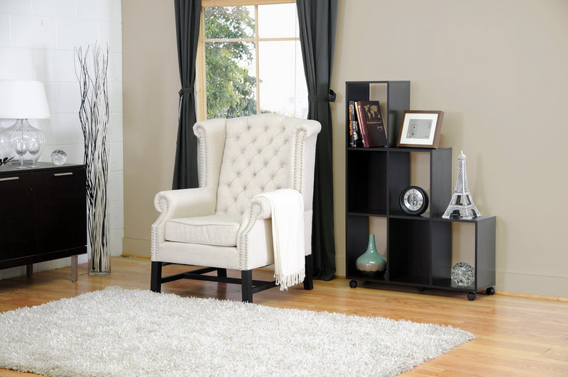 Baxton Studio Sussex Beige Linen Club Chair