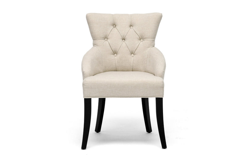 Baxton Studio Halifax Beige Linen Dining Chair (Set of 2)