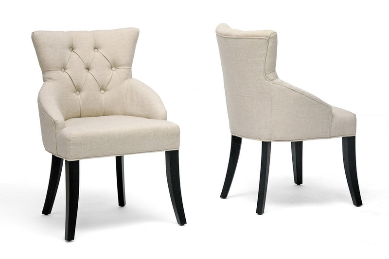 Baxton Studio Halifax Beige Linen Dining Chair (Set of 2)