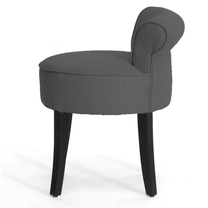 Baxton Studio Millani Gray Linen Modern Lounge Stool