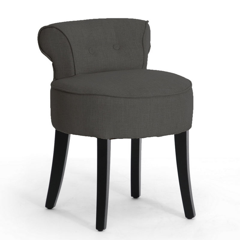 Baxton Studio Millani Gray Linen Modern Lounge Stool