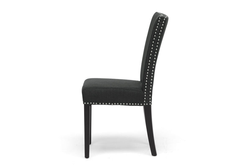 Baxton Studio Harrowgate Dark Gray Linen Modern Dining Chair (Set of 2)