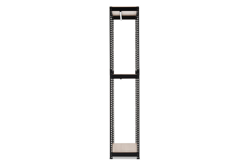 Baxton Studio Gavin Black Metal 3-Shelf Closet Storage Racking Organizer