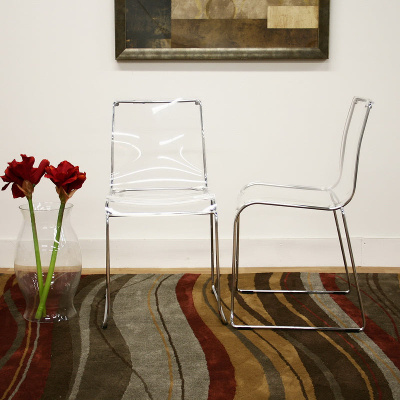 Baxton Studio Lino Transparent Clear Acrylic Dining Chair (Set of 2)