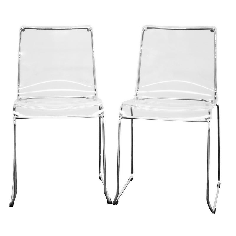 Baxton Studio Lino Transparent Clear Acrylic Dining Chair (Set of 2)