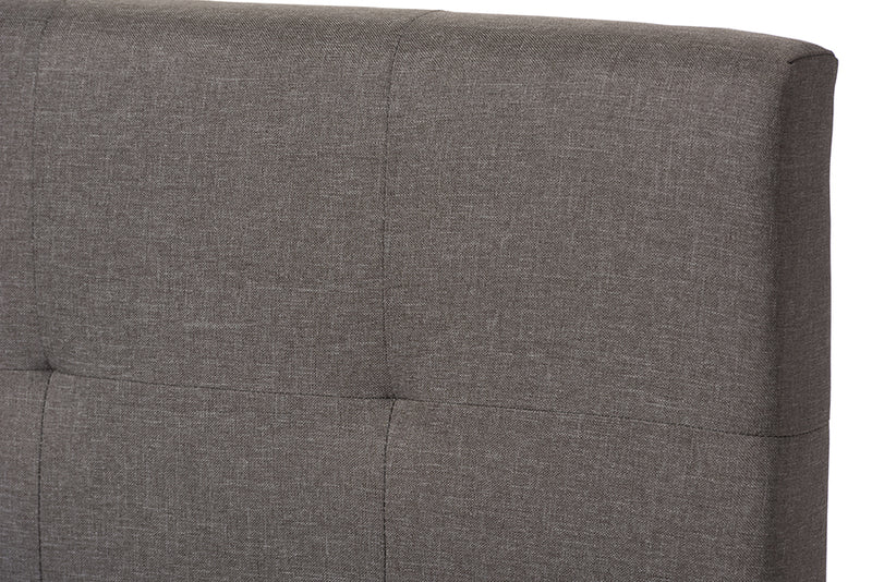 Baxton Studio Brookfield Modern and Contemporary Grey Fabric Upholstered Grid-tufting Full Size Bed
