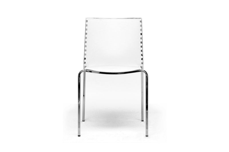 Baxton Studio Gridley White Plastic Modern Dining Chair  (Set of 2)
