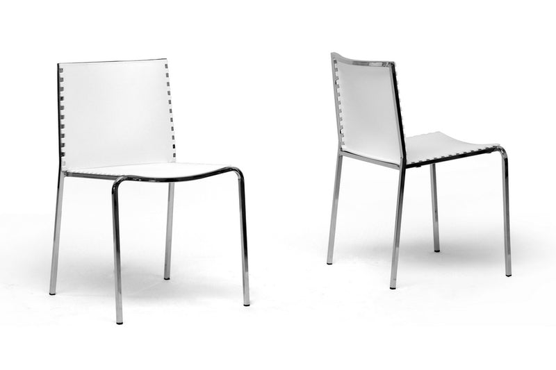 Baxton Studio Gridley White Plastic Modern Dining Chair  (Set of 2)