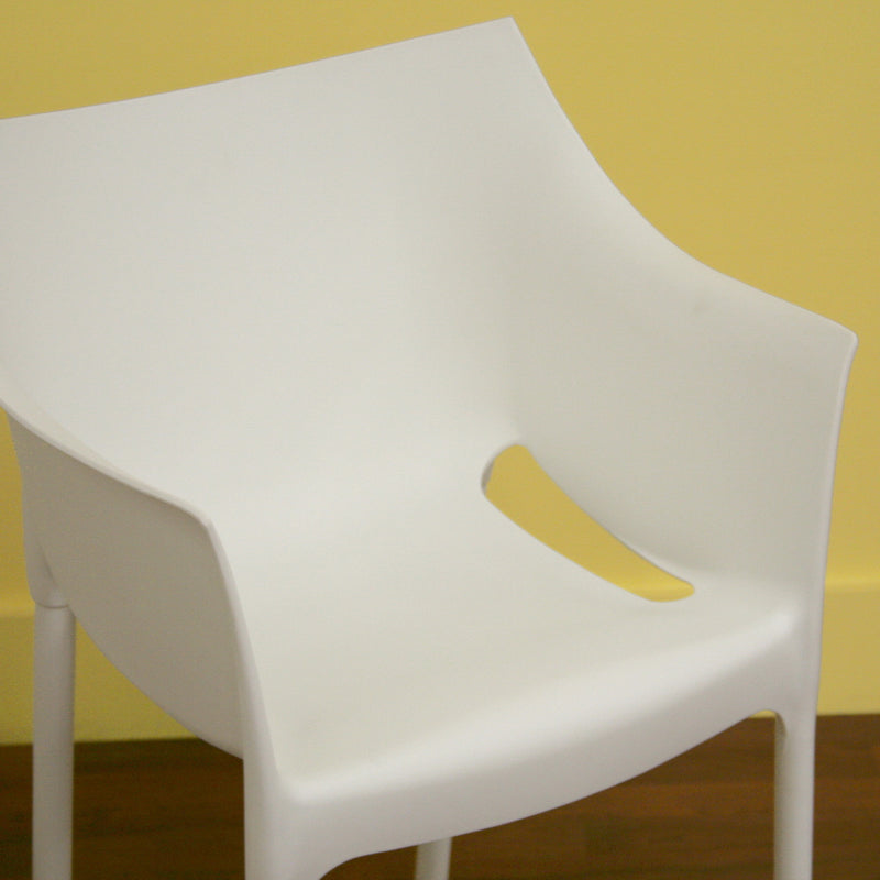 Baxton Studio White Molded Plastic Arm Chair (Set of 2)
