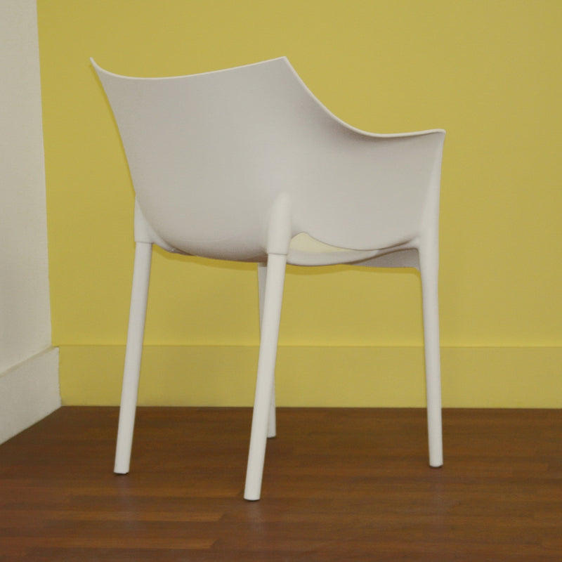 Baxton Studio White Molded Plastic Arm Chair (Set of 2)
