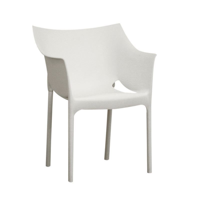 Baxton Studio White Molded Plastic Arm Chair (Set of 2)