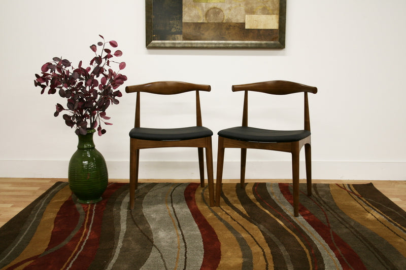 Baxton Studio Sonore Solid Wood Mid-Century Style Accent Chair Dining Chair