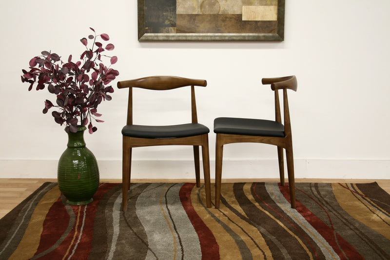 Baxton Studio Sonore Solid Wood Mid-Century Style Accent Chair Dining Chair