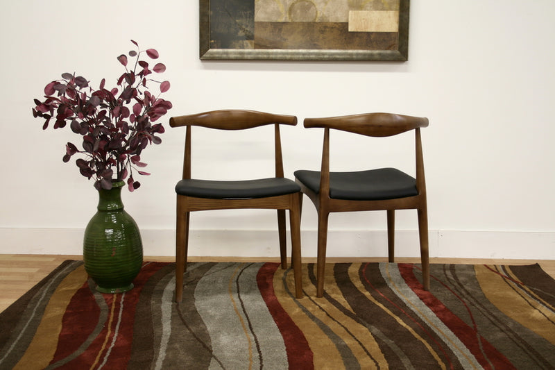 Baxton Studio Sonore Solid Wood Mid-Century Style Accent Chair Dining Chair