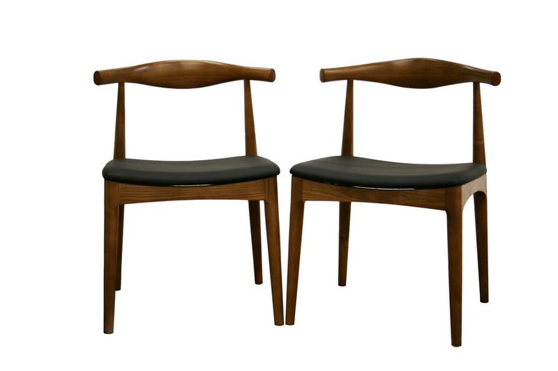 Baxton Studio Sonore Solid Wood Mid-Century Style Accent Chair Dining Chair
