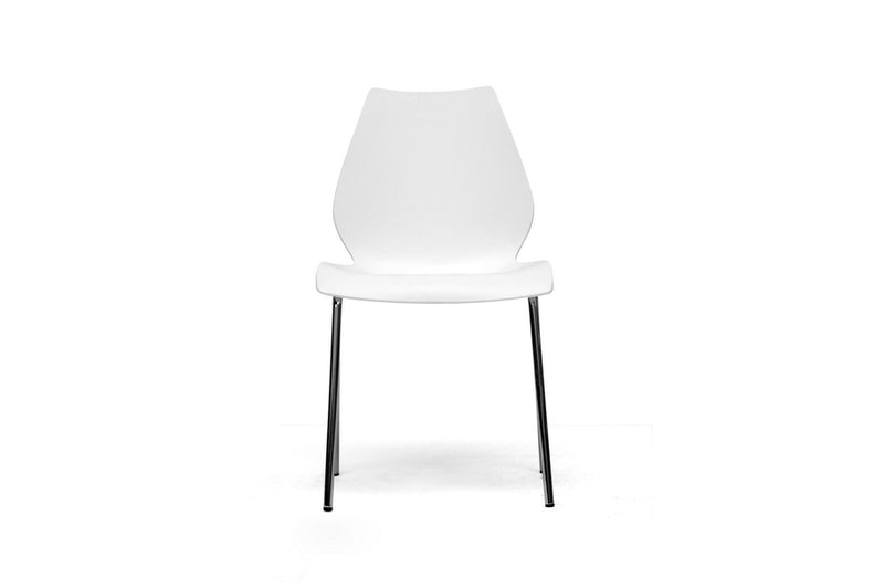 Baxton Studio Overlea White Plastic Modern Dining Chair  (Set of 2)