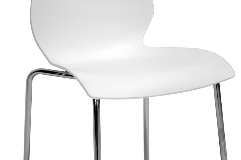 Baxton Studio Overlea White Plastic Modern Dining Chair  (Set of 2)