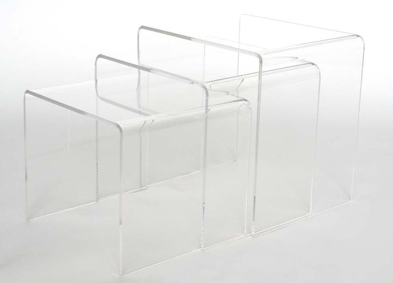 Baxton Studio Acrylic Nesting Table 3-Pc Table Set Display Stands